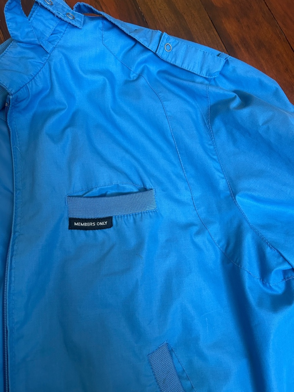Members Only Sky Blue Bomber Jacket - Picture 8 of 9